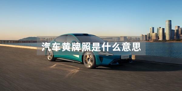汽车黄牌照是什么意思