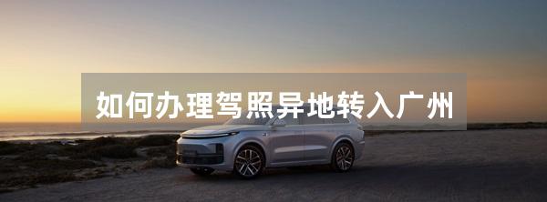 如何办理驾照异地转入广州