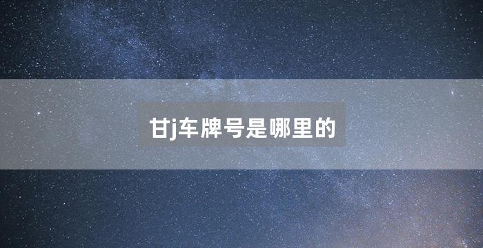 甘j车牌号是哪里的