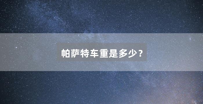帕萨特车重是多少?