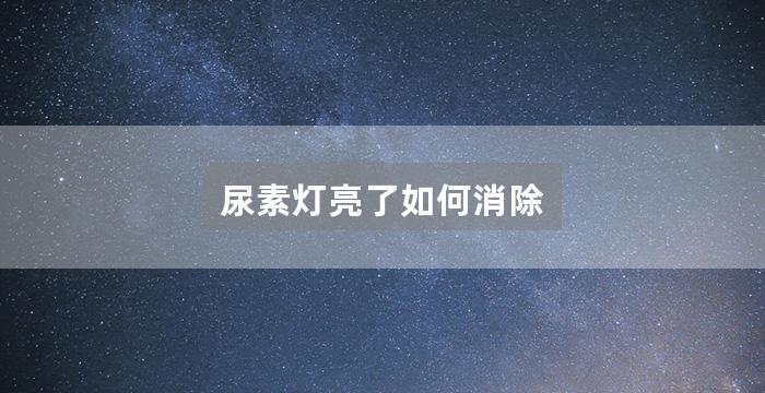 尿素灯亮了如何消除
