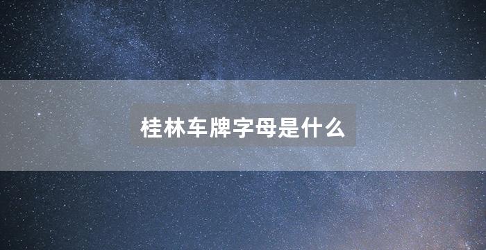 桂林车牌字母是什么